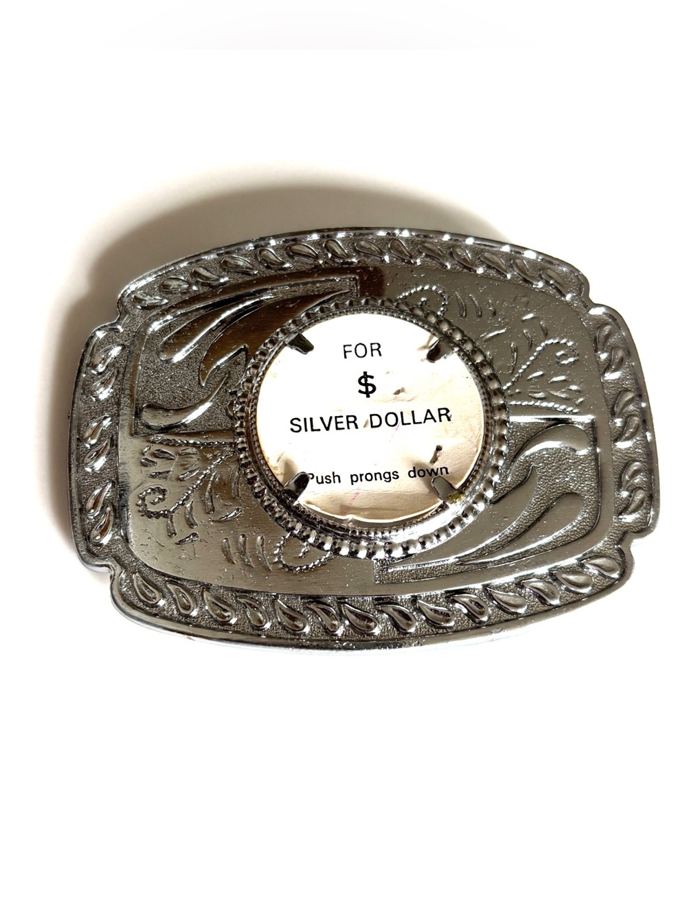 New 39mm Silver Dollar Coin Photo Frame Display Holder Mount Blank Belt Buckle